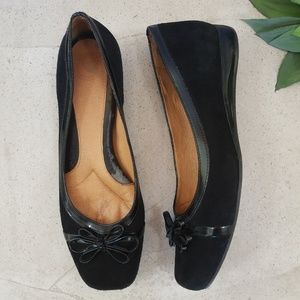 Nurture Suede Closed Square Toe Comfort Wedges